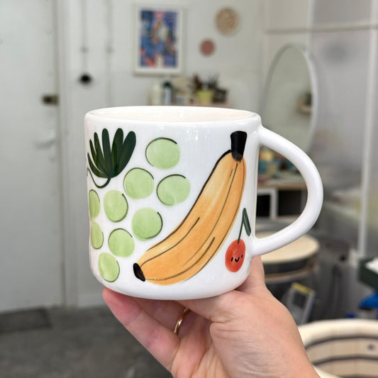 Duży kubek herbaciany 580 ml - owoce tropikalne